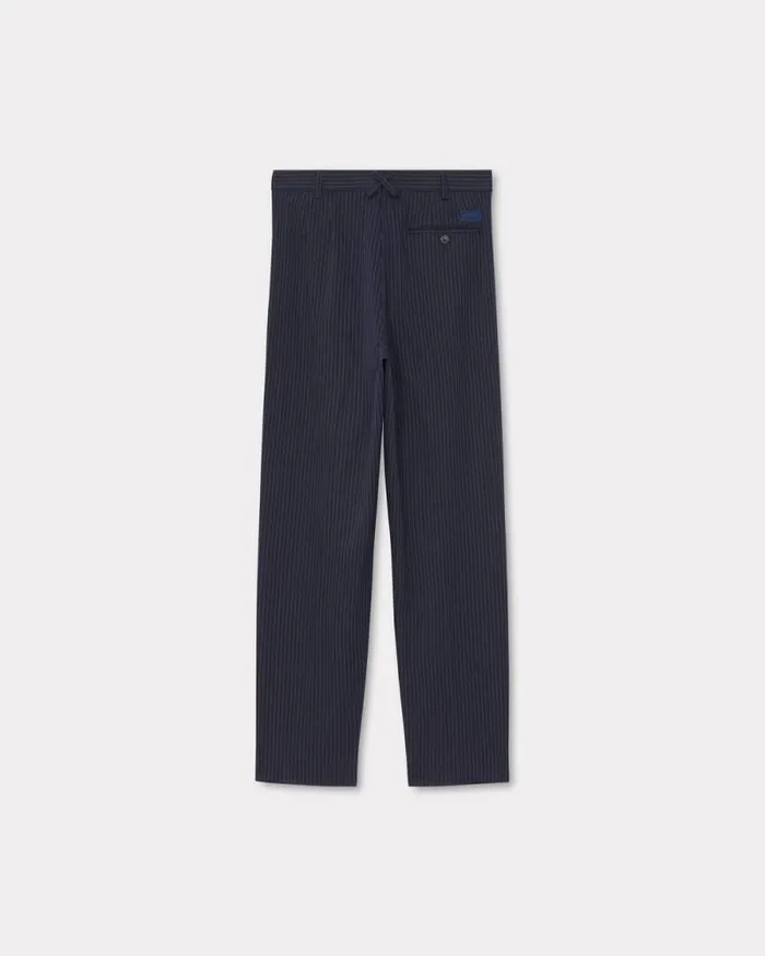 Men Pleated Tailored Pants Midnight Blue Kenzo Tailoring