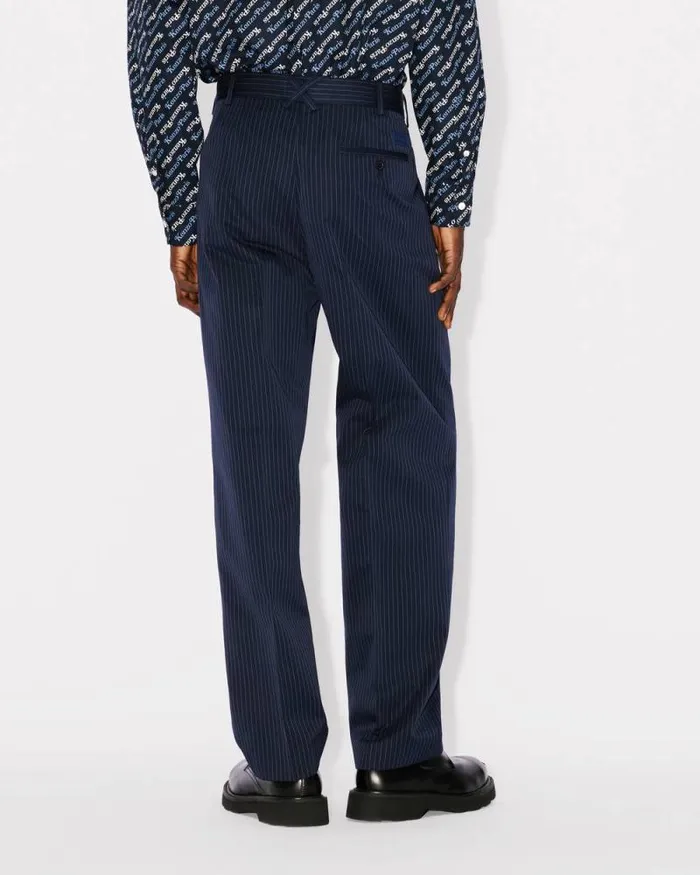 Men Pleated Tailored Pants Midnight Blue Kenzo Tailoring