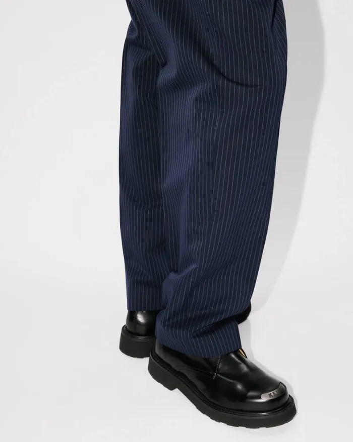 Men Pleated Tailored Pants Midnight Blue Kenzo Tailoring