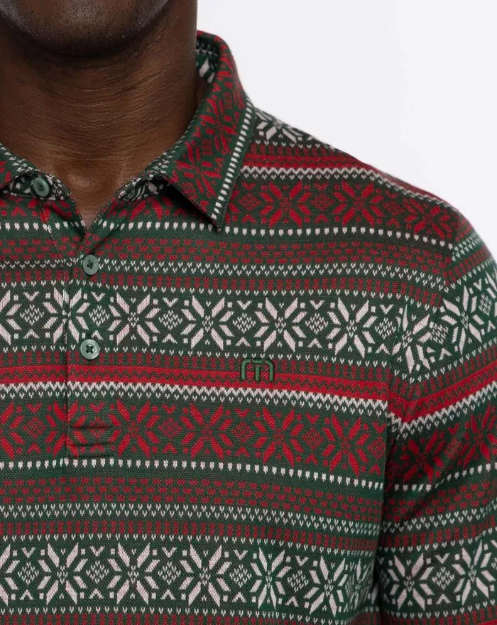 Men Polos TravisMathew PURE GOLD LONG SLEEVE POLO Pineneedlesamba Men Polos TravisMathew PURE GOLD LONG SLEEVE POLO Pineneedlesamba