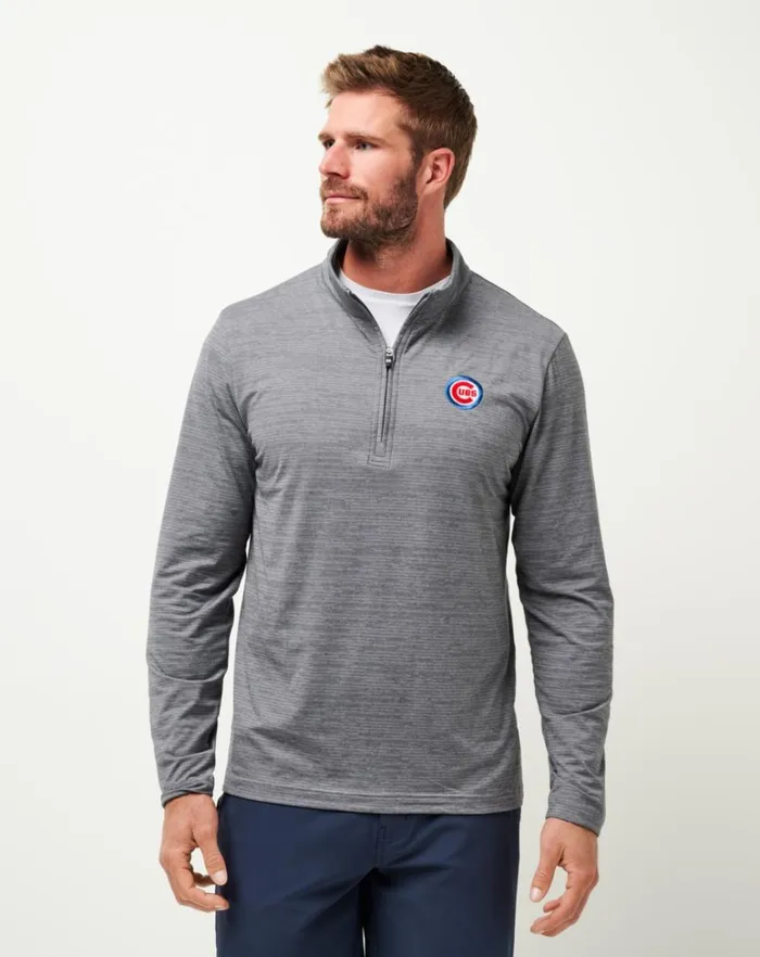 Men Quarter Zips TravisMathew CHICAGO CUBS THE HEATER QUARTER ZIP Sleetquiet Shade