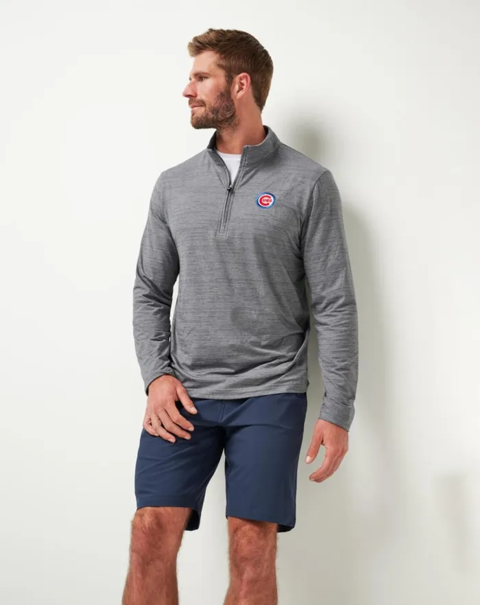 Men Quarter Zips TravisMathew CHICAGO CUBS THE HEATER QUARTER ZIP Sleetquiet Shade