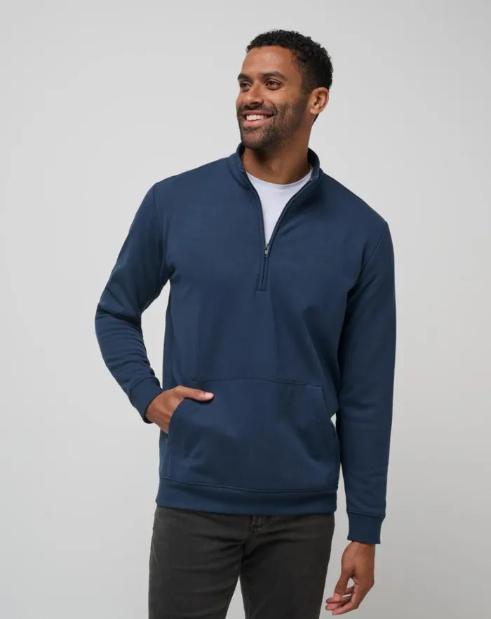 Men Quarter Zips TravisMathew HOTEL HOPPER QUARTER ZIP Total Eclipse