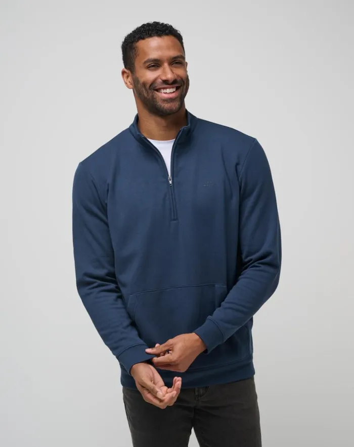 Men Quarter Zips TravisMathew HOTEL HOPPER QUARTER ZIP Total Eclipse