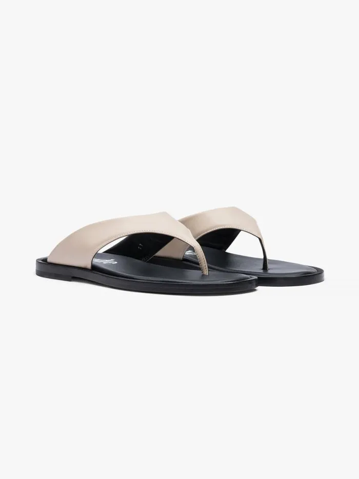 Men Rhude Footwear LOUNGE THONG FLIP FLOPS Creme
