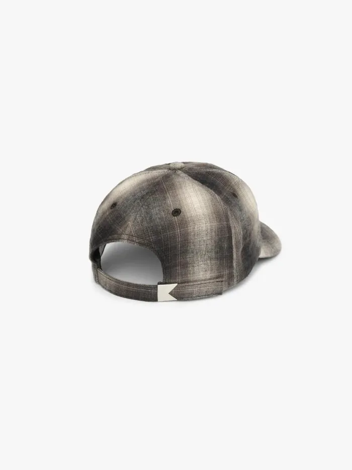 Men Rhude Hats LOGO FLANNEL 6PANEL HAT Blackgrey
