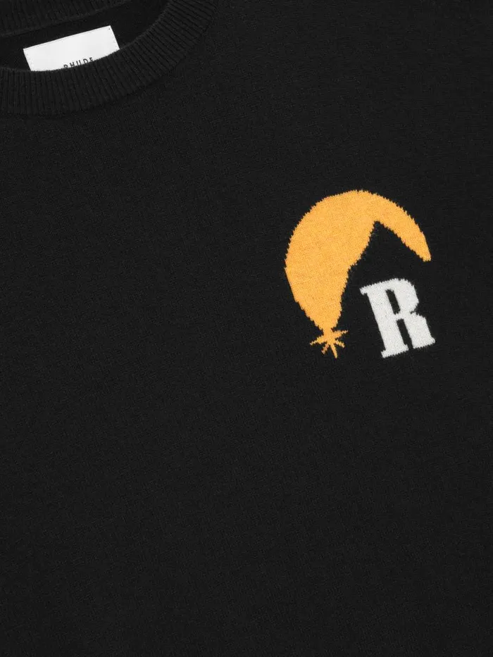 Men Rhude Luxe Knitwear MOONLIGHT KNIT TEE Blackcreamyellow