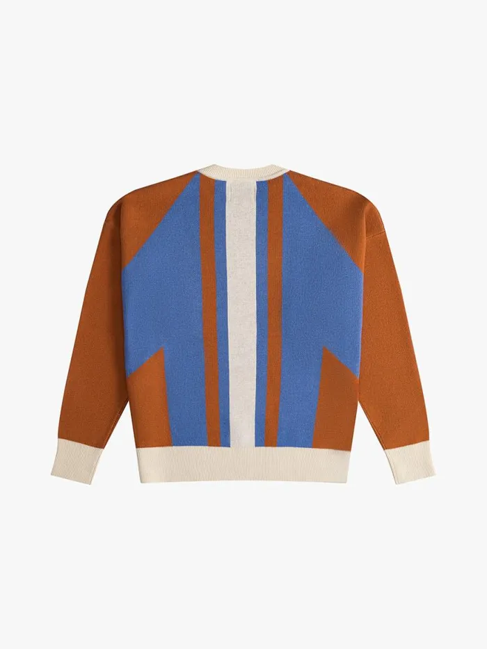 Men Rhude Luxe Knitwear PAVIL KNIT CREWNECK Brickcremeblue