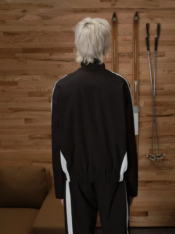 Men Rhude Outerwear SKI TRACK JACKET Blackwhite