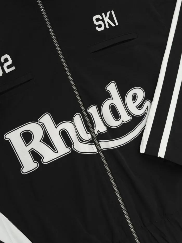 Men Rhude Outerwear SKI TRACK JACKET Blackwhite