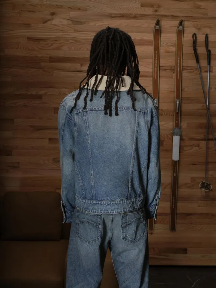 Men Rhude Outerwear WESTERN ZIP UP DENIM JACKET Indigo