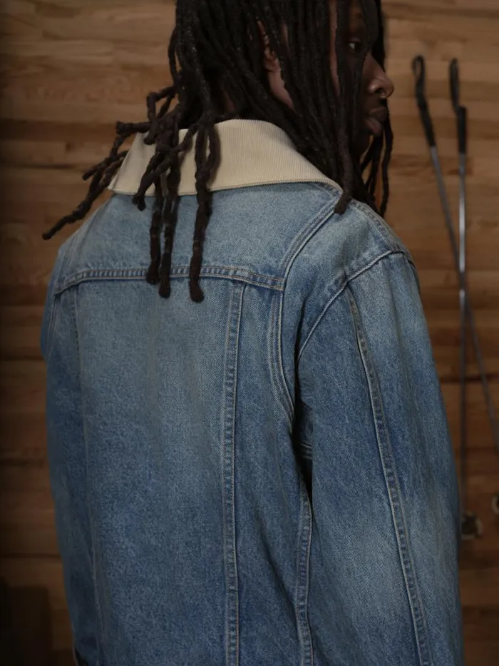 Men Rhude Outerwear WESTERN ZIP UP DENIM JACKET Indigo