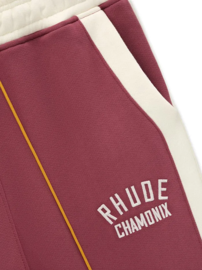 Men Rhude Pants CHAMONIX SWEATPANT Marooncream