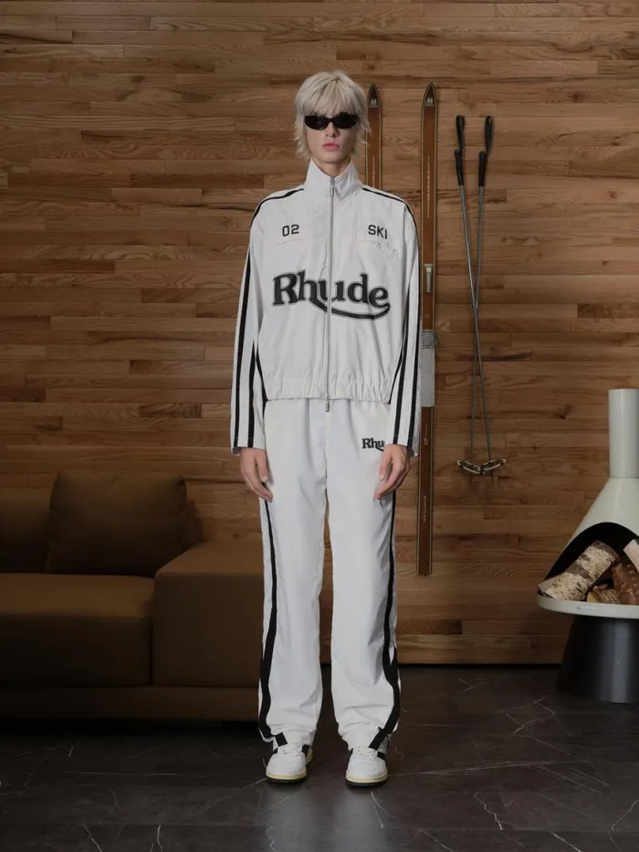 Men Rhude Pants SKITRACK PANTS Whiteblack