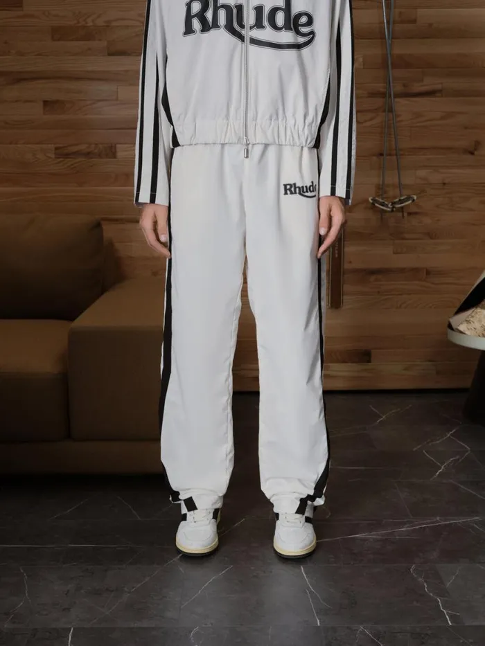 Men Rhude Pants SKITRACK PANTS Whiteblack