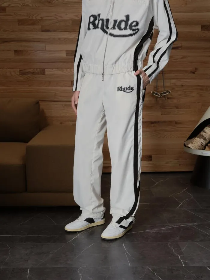 Men Rhude Pants SKITRACK PANTS Whiteblack