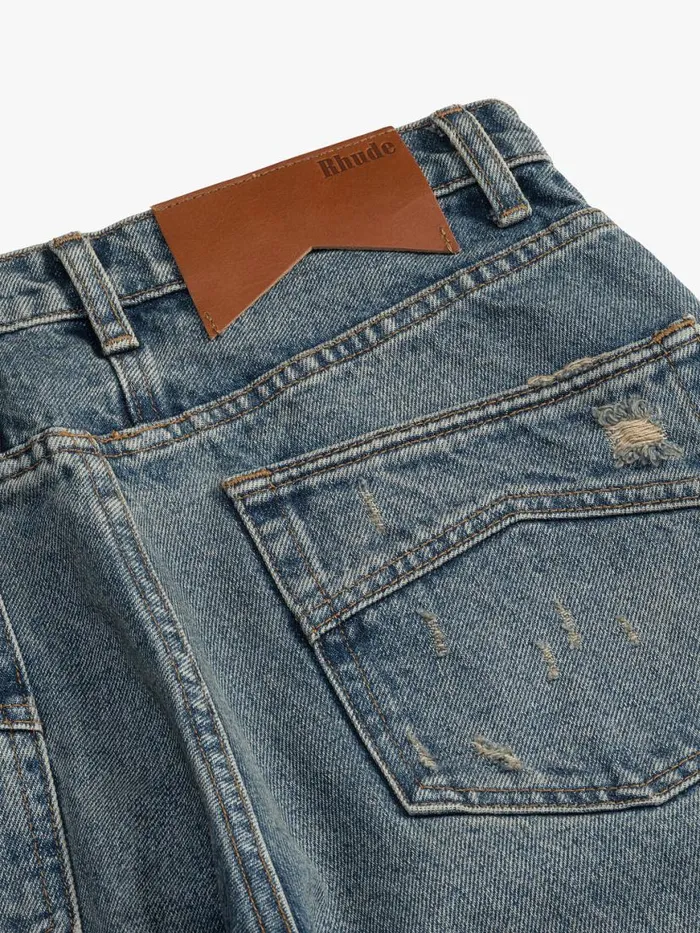 Men Rhude Pants WIDE LEG DENIM Indigo