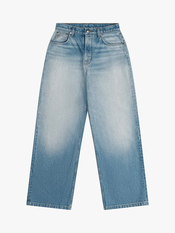 Men Rhude Pants WIDE LEG DENIM Light Indigo