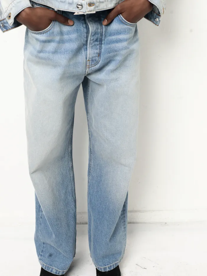 Men Rhude Pants WIDE LEG DENIM Light Indigo