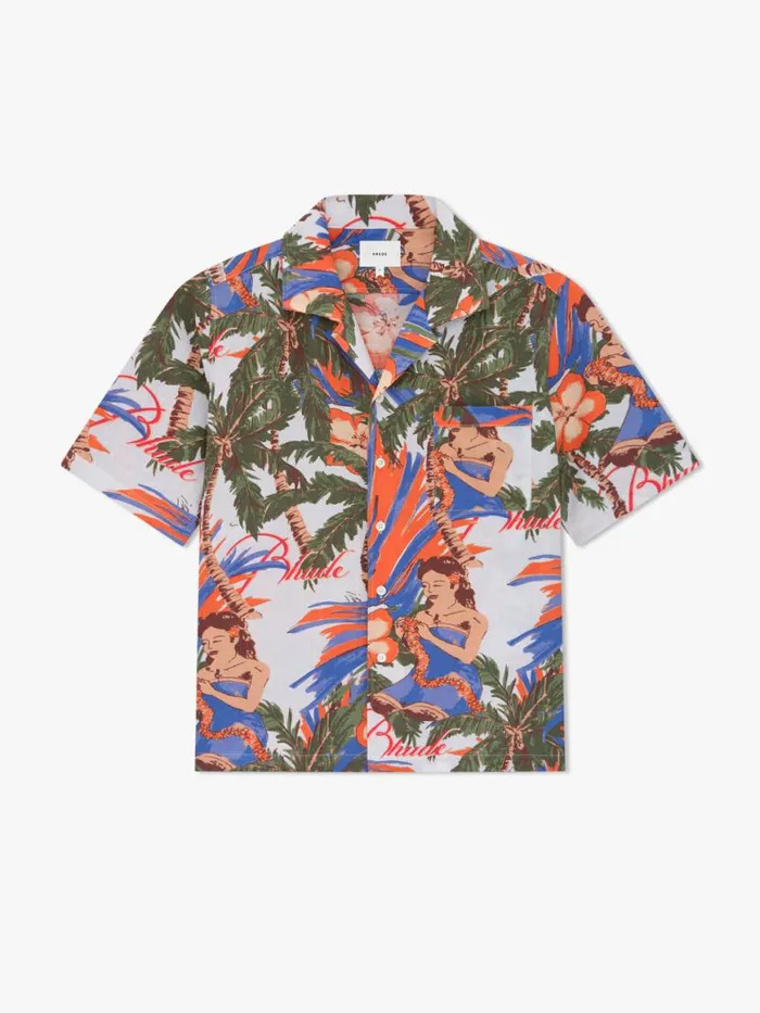 Men Rhude Shirts LE FLEUR LINEN SHIRT Multi