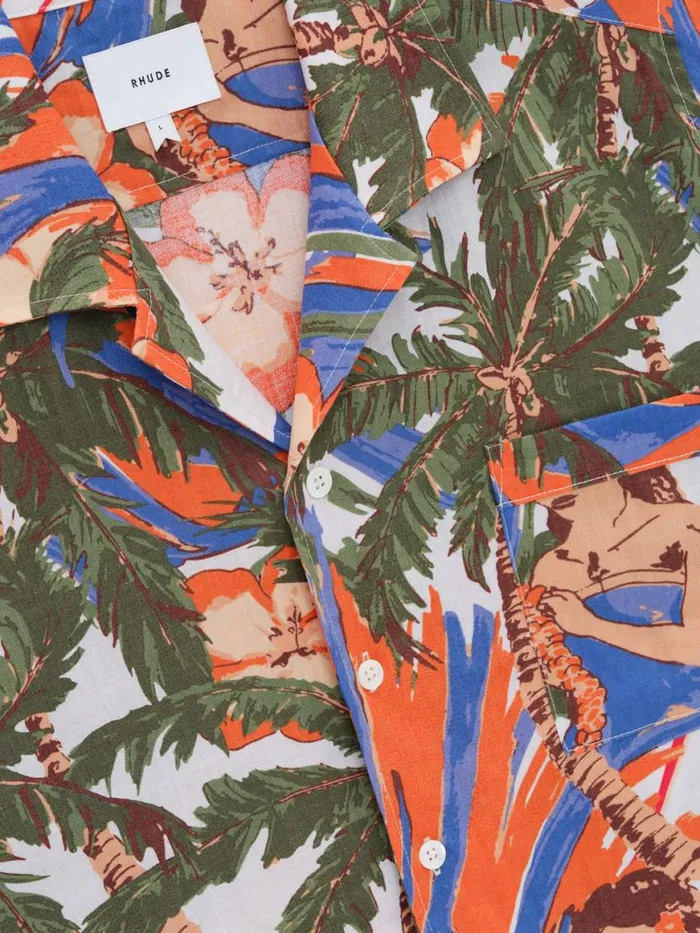 Men Rhude Shirts LE FLEUR LINEN SHIRT Multi Men Rhude Shirts LE FLEUR LINEN SHIRT Multi
