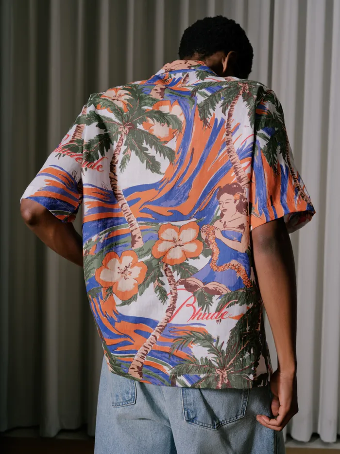 Men Rhude Shirts LE FLEUR LINEN SHIRT Multi Men Rhude Shirts LE FLEUR LINEN SHIRT Multi