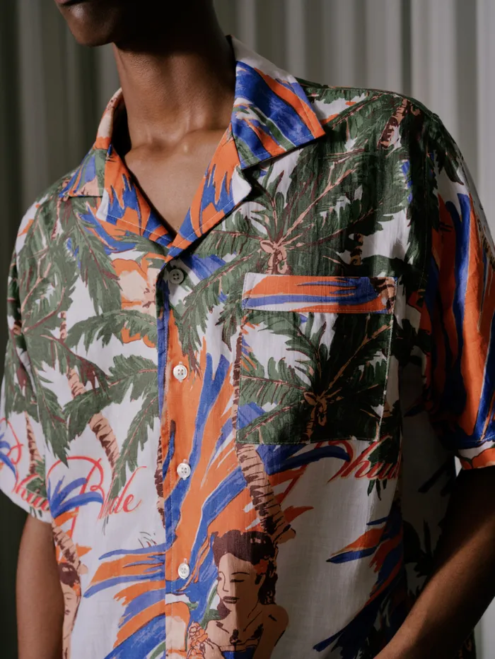 Men Rhude Shirts LE FLEUR LINEN SHIRT Multi Men Rhude Shirts LE FLEUR LINEN SHIRT Multi