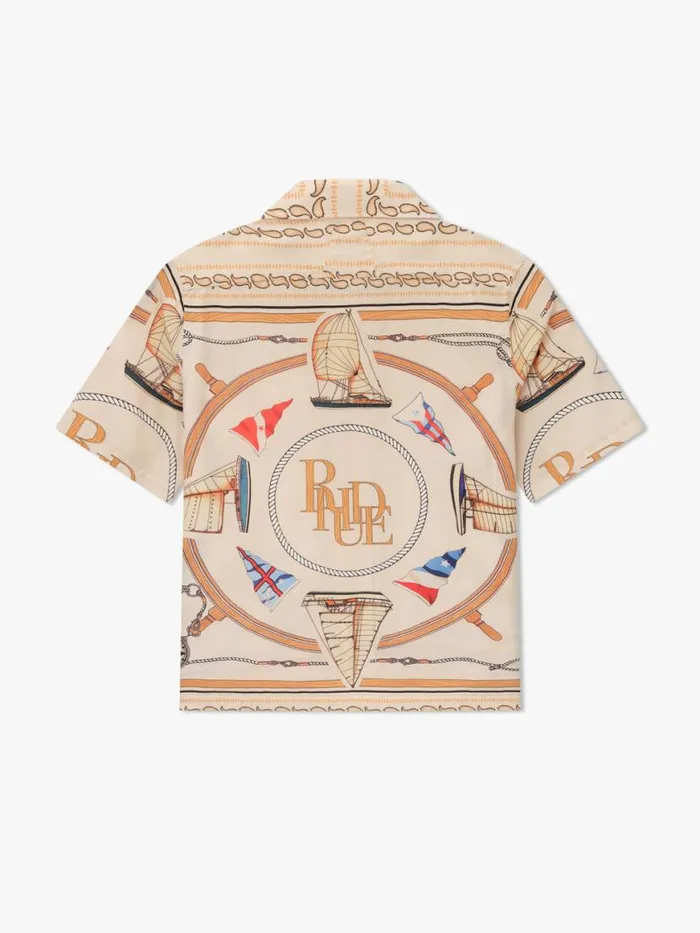 Men Rhude Shirts NAUTICAL SILK SHIRT Multi