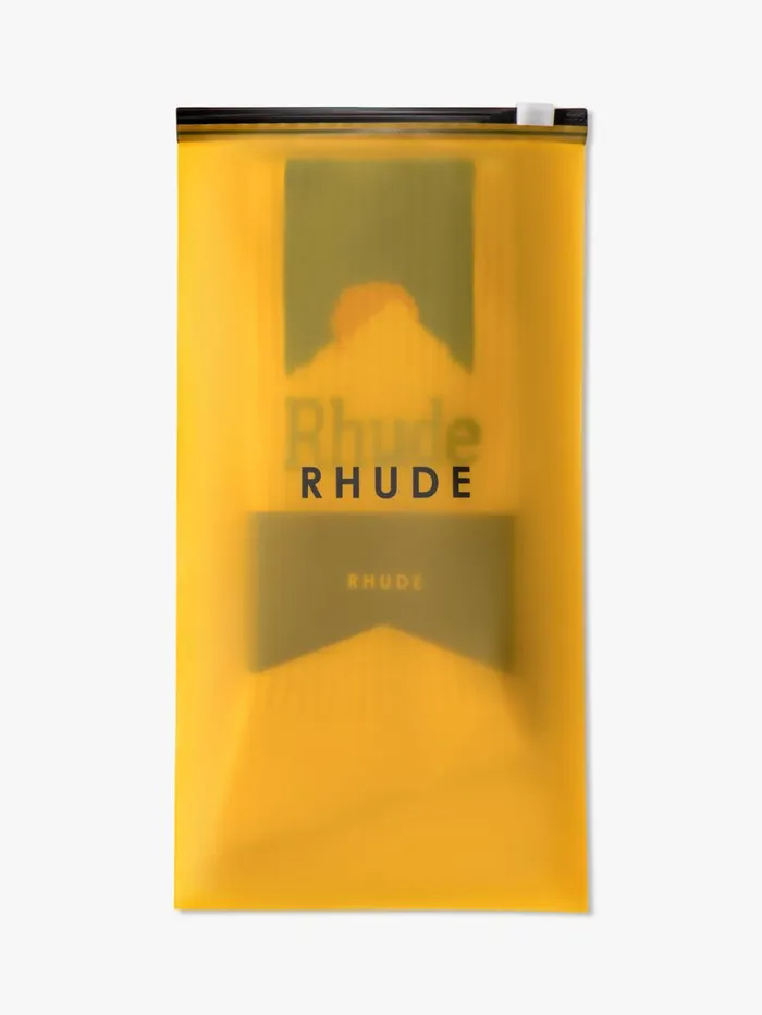 Men Rhude Socks MOONLIGHT SPORT SOCKS Whitegreenyellow
