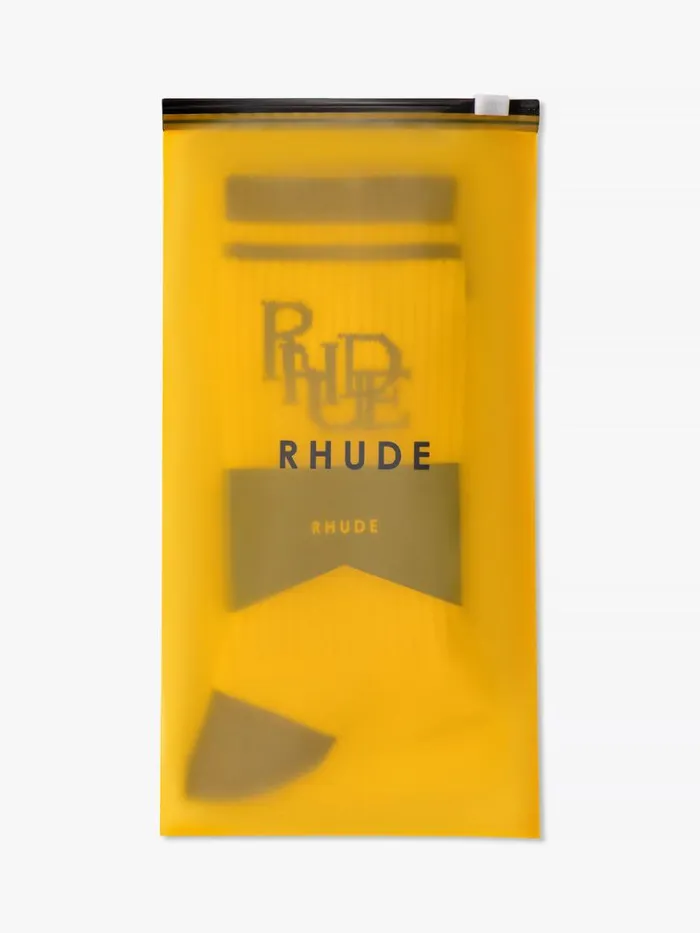 Men Rhude Socks SCRIBBLE LOGO SOCK Tanbrown