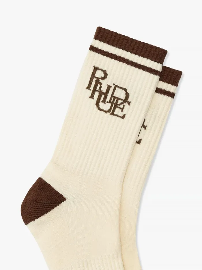 Men Rhude Socks SCRIBBLE LOGO SOCK Tanbrown