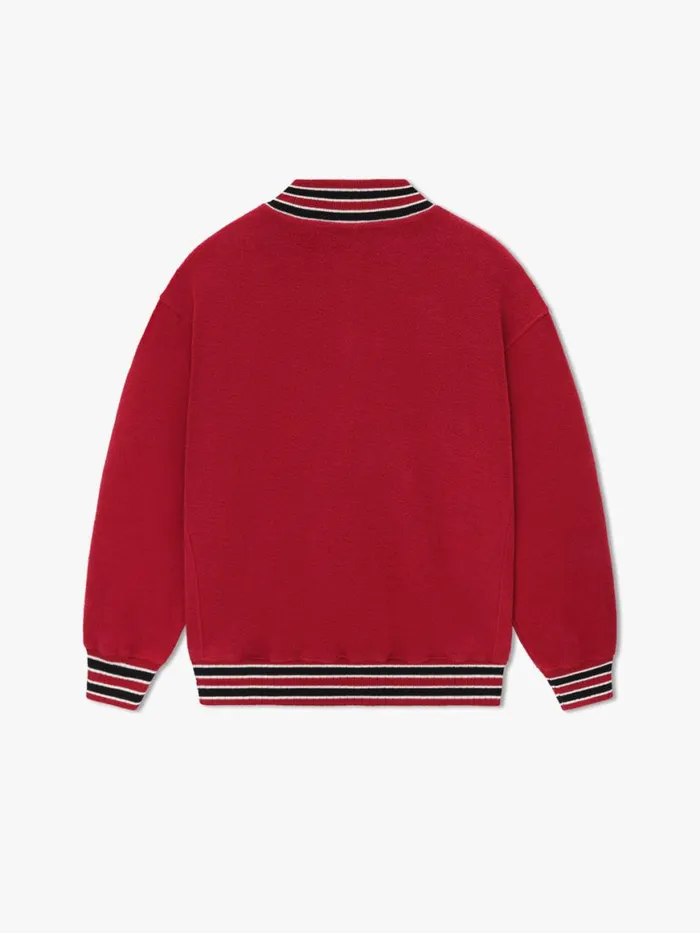 Men Rhude Sweatshirts QUARTERZIP VARSITY Vintage Red