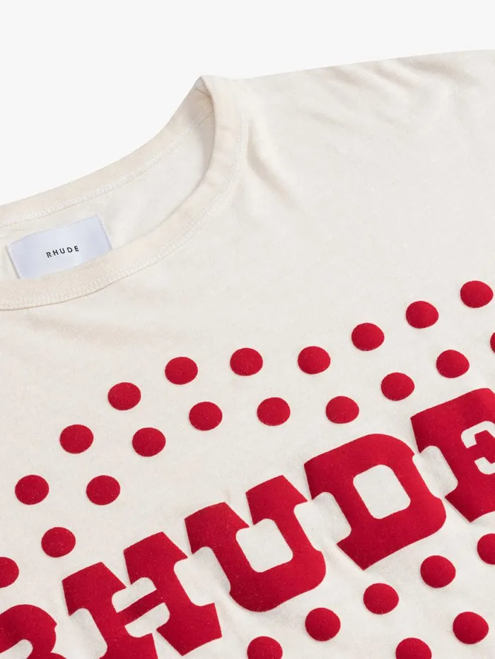 Men Rhude Tees FLOCKED BURNOUT TEE Vtg White