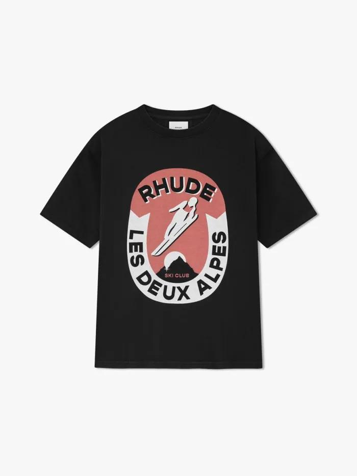 Men Rhude Tees LES DEUX ALPES TEE Vtg Black