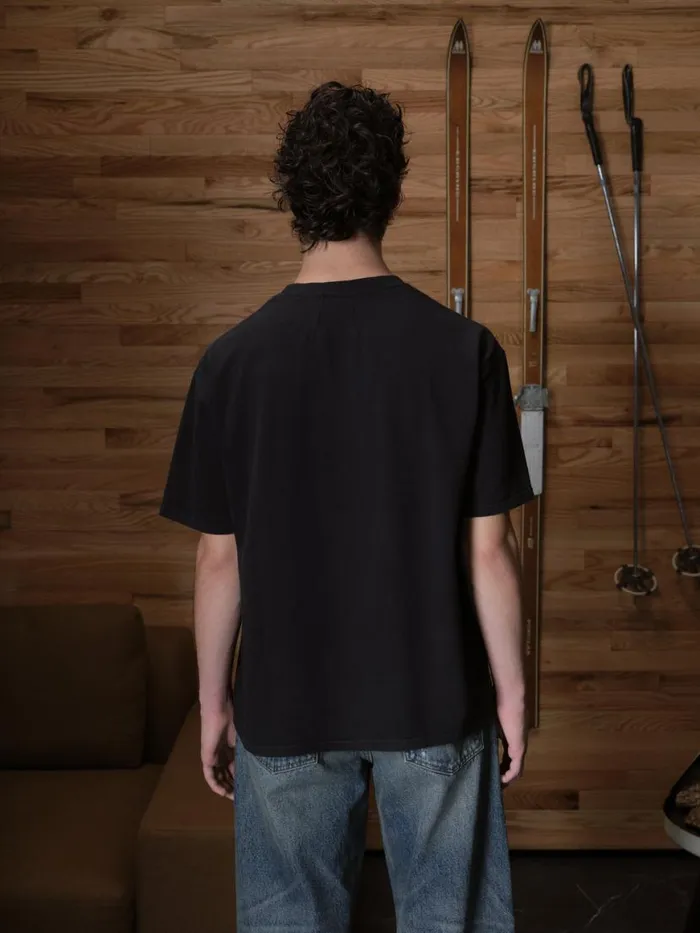 Men Rhude Tees LES DEUX ALPES TEE Vtg Black Men Rhude Tees LES DEUX ALPES TEE Vtg Black