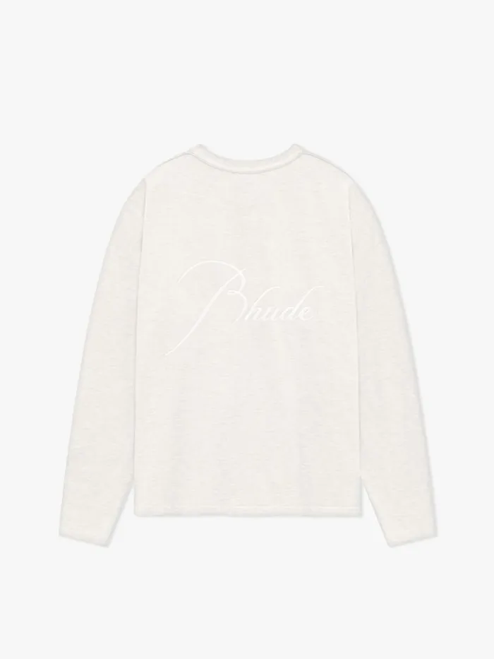 Men Rhude Tees LS REVERSE TEE Oatmeal