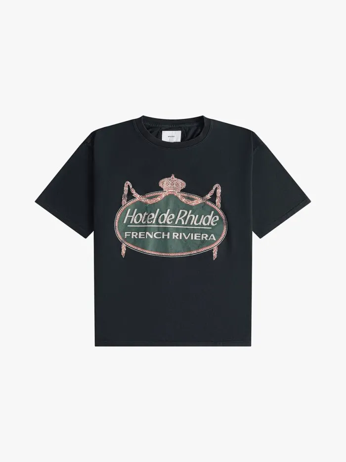 Men Rhude Tees RIVIERA TEE Vtg Black