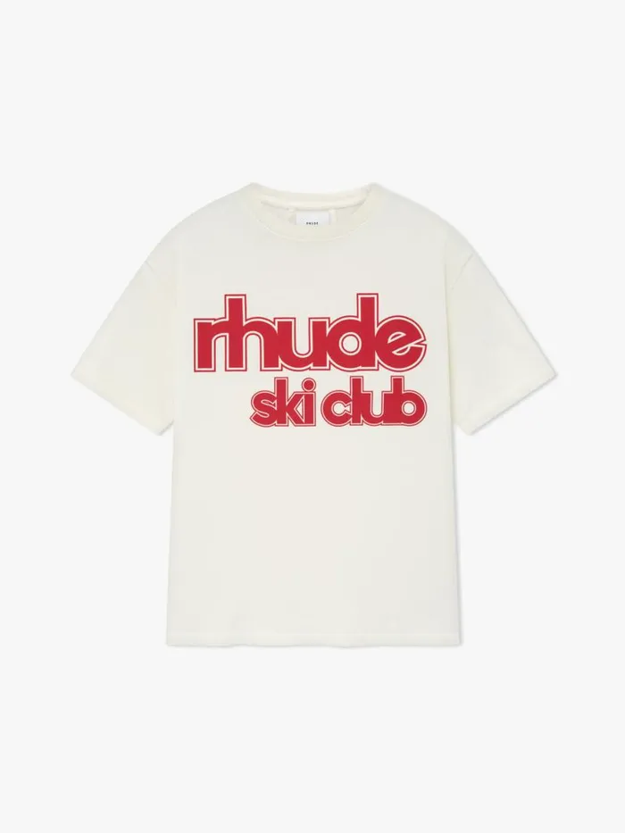 Men Rhude Tees SKI CLUB TEE Vtg White