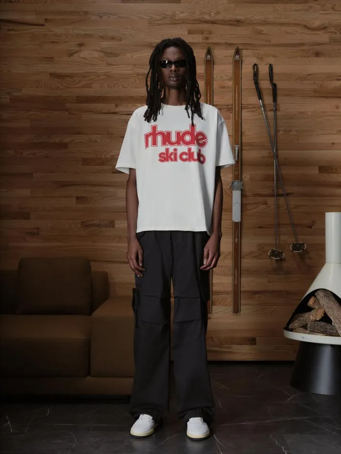 Men Rhude Tees SKI CLUB TEE Vtg White