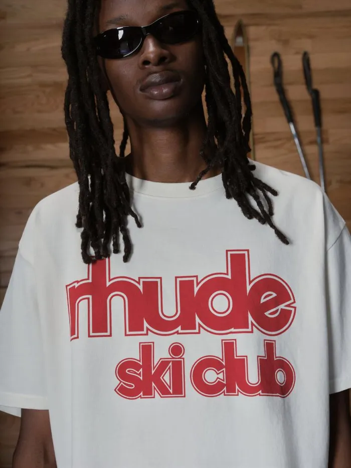 Men Rhude Tees SKI CLUB TEE Vtg White