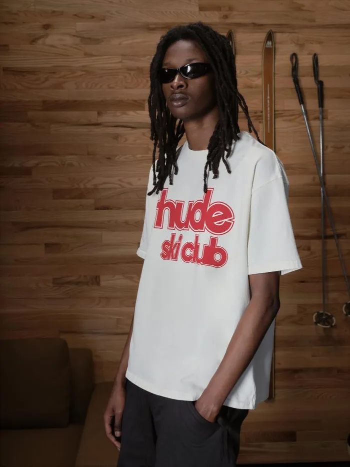 Men Rhude Tees SKI CLUB TEE Vtg White