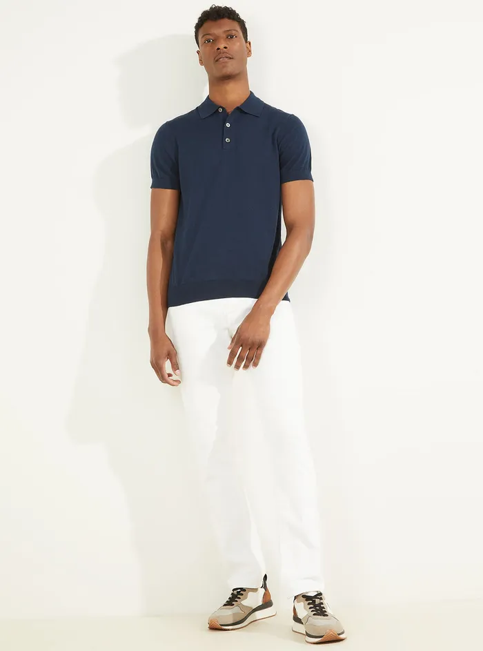 Men Shirts GUESS Silk Blue Bryan Polo Tshirt Men Shirts GUESS Silk Blue Bryan Polo Tshirt