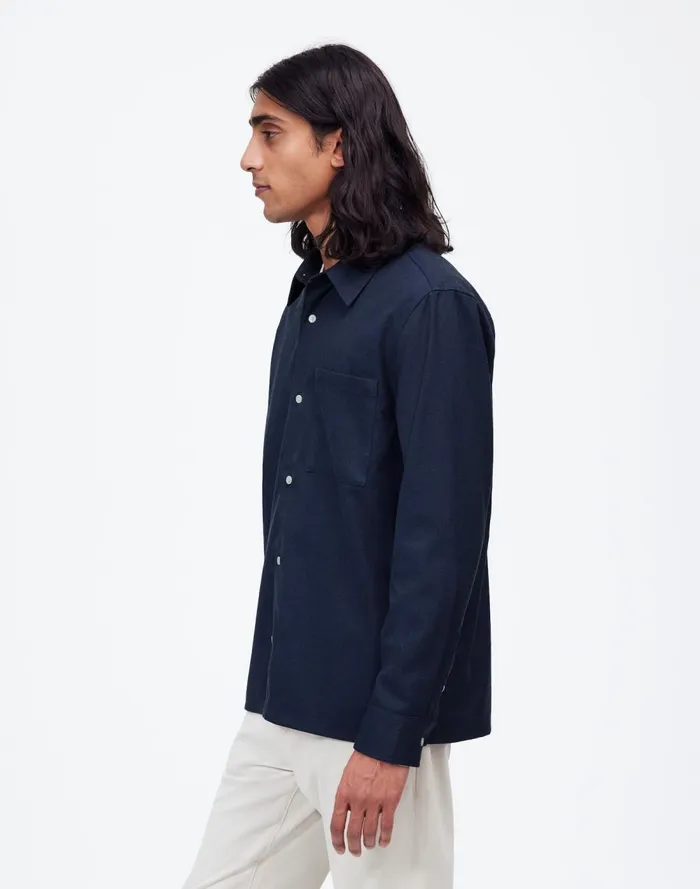Men Shirts Madewell Twill Easy LongSleeve Shirt Heather Blue Twill