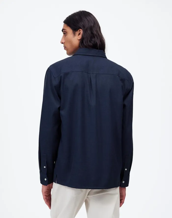 Men Shirts Madewell Twill Easy LongSleeve Shirt Heather Blue Twill