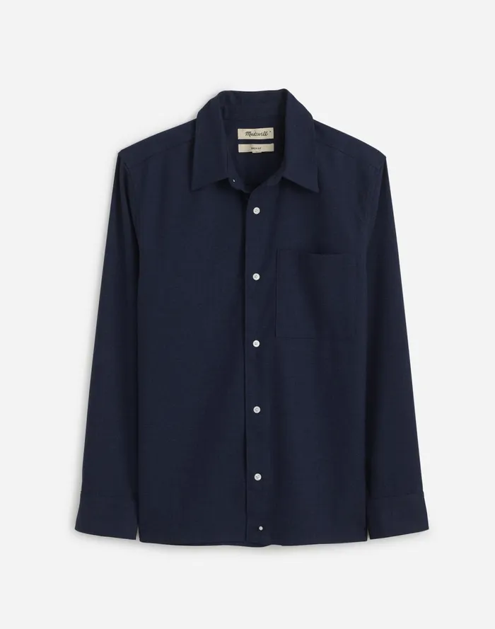 Men Shirts Madewell Twill Easy LongSleeve Shirt Heather Blue Twill