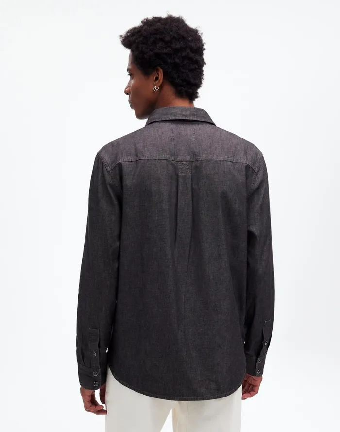 Men Shirts Madewell Western Easy Shirt In Chambray Kennedale Wash