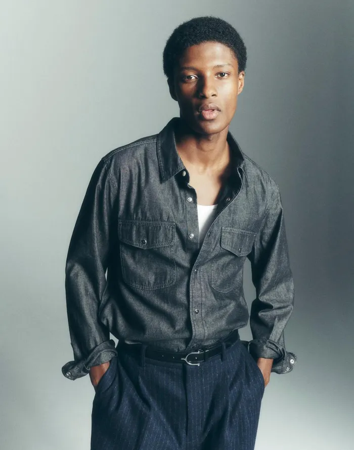 Men Shirts Madewell Western Easy Shirt In Chambray Kennedale Wash