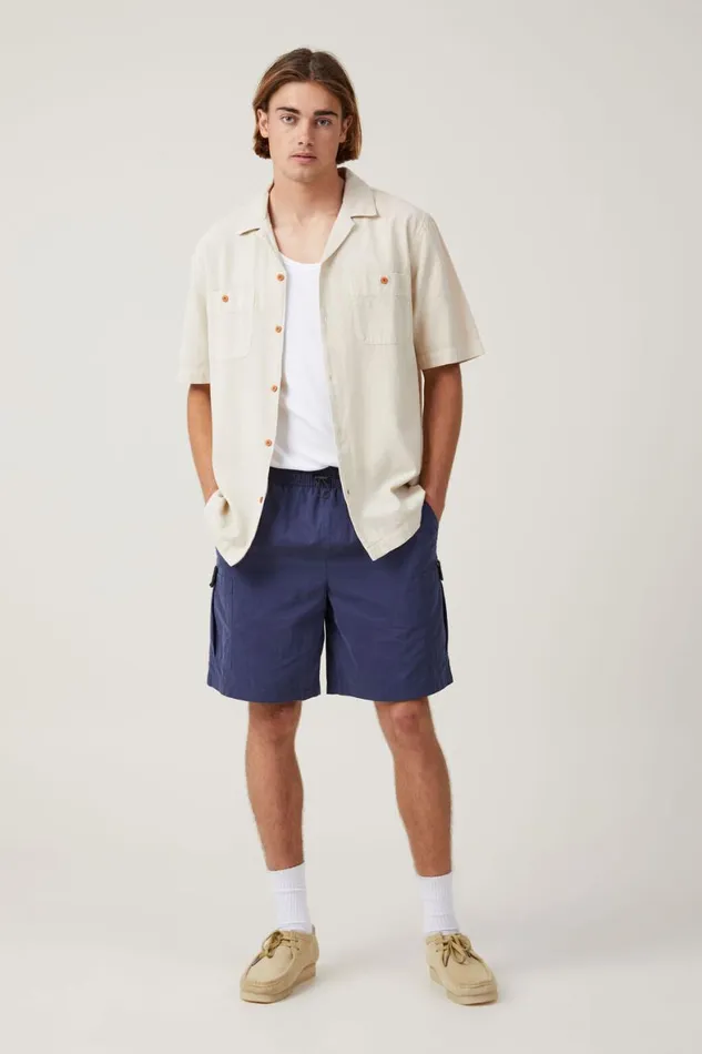 Men Shorts Cotton On Parachute Field Short Dark Navy