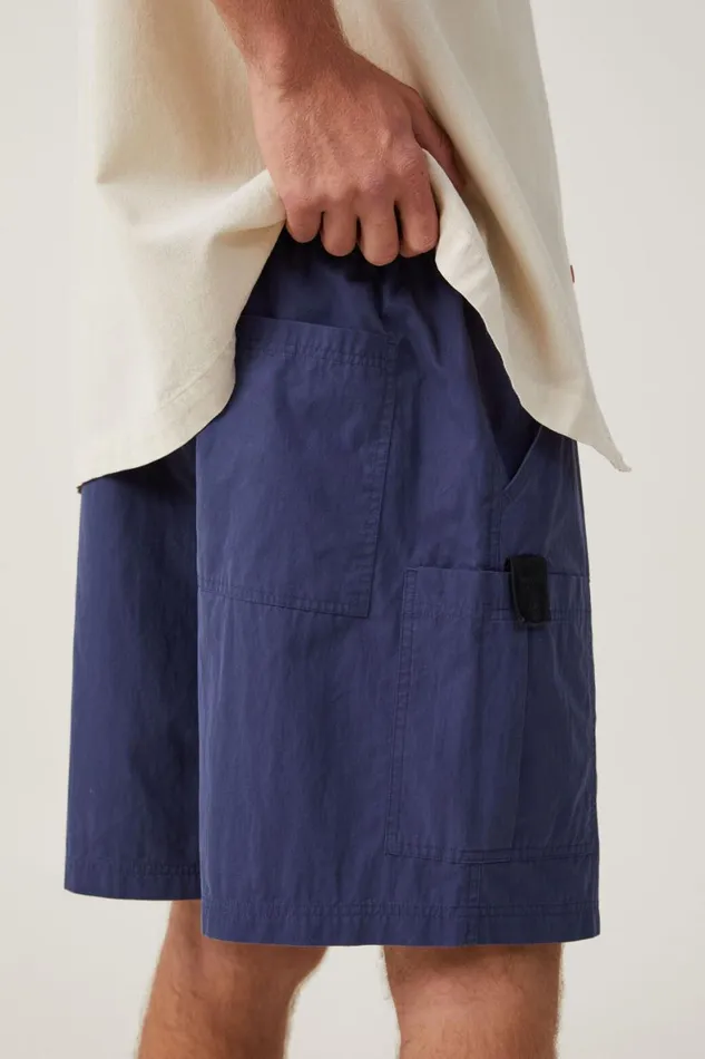 Men Shorts Cotton On Parachute Field Short Dark Navy