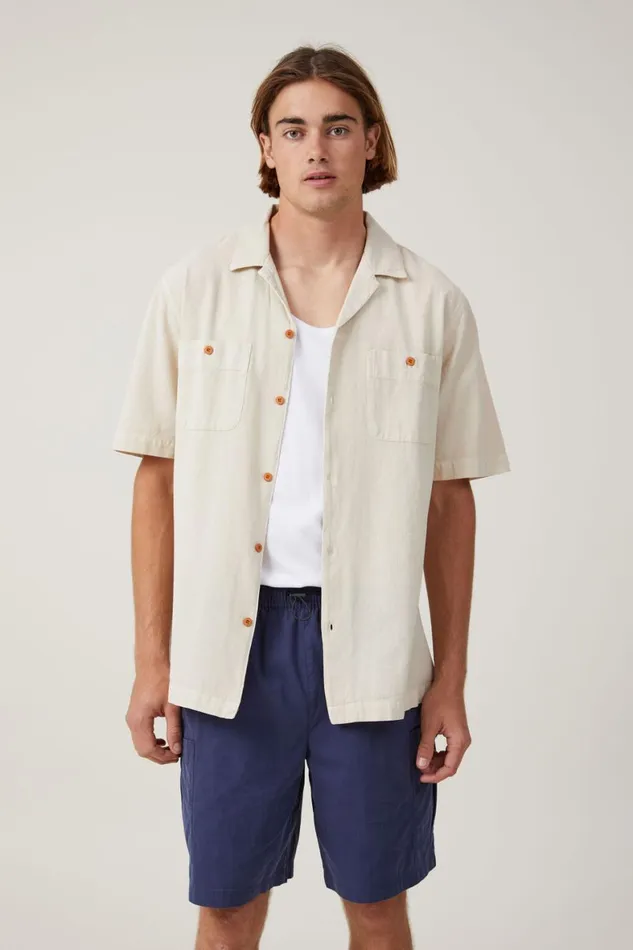 Men Shorts Cotton On Parachute Field Short Dark Navy
